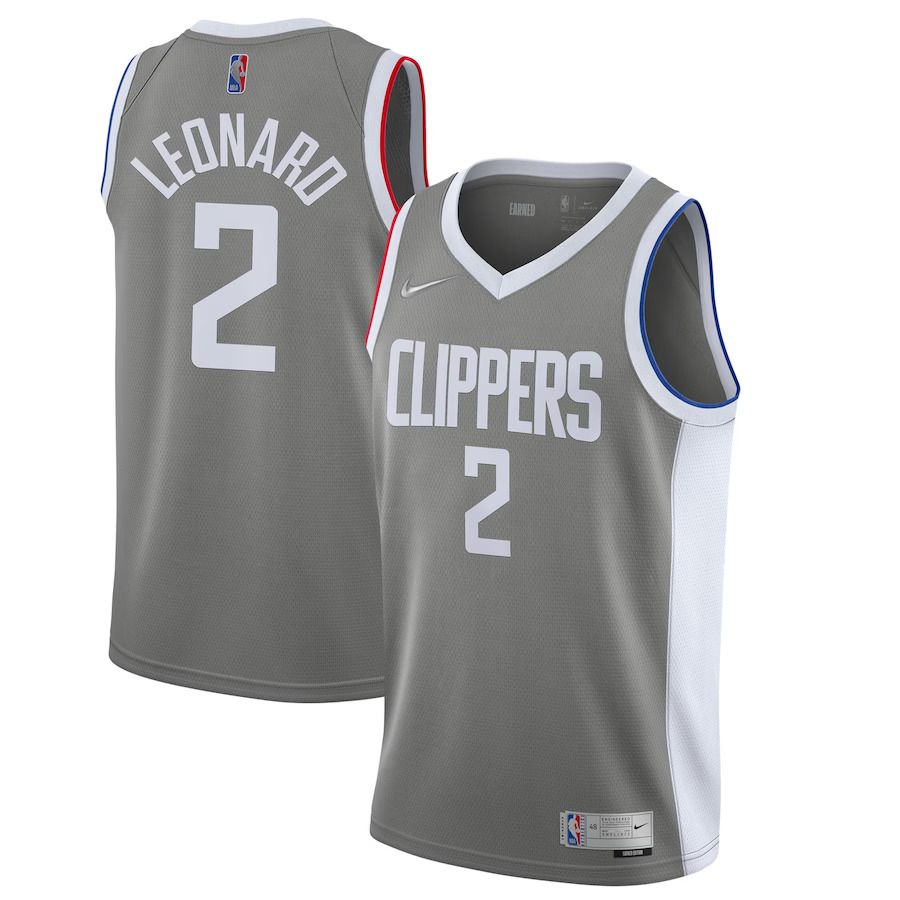 Men Los Angeles Clippers #2 Kawhi Leonard Nike Gray Swingman Player NBA Jersey->los angeles clippers->NBA Jersey